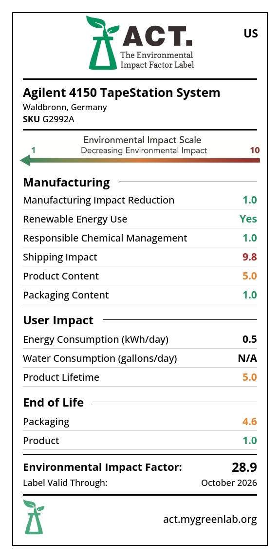 4150 TapeStation System US label