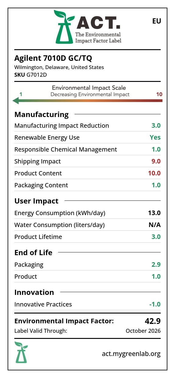 7010D Triple Quadrupole GC/MS label