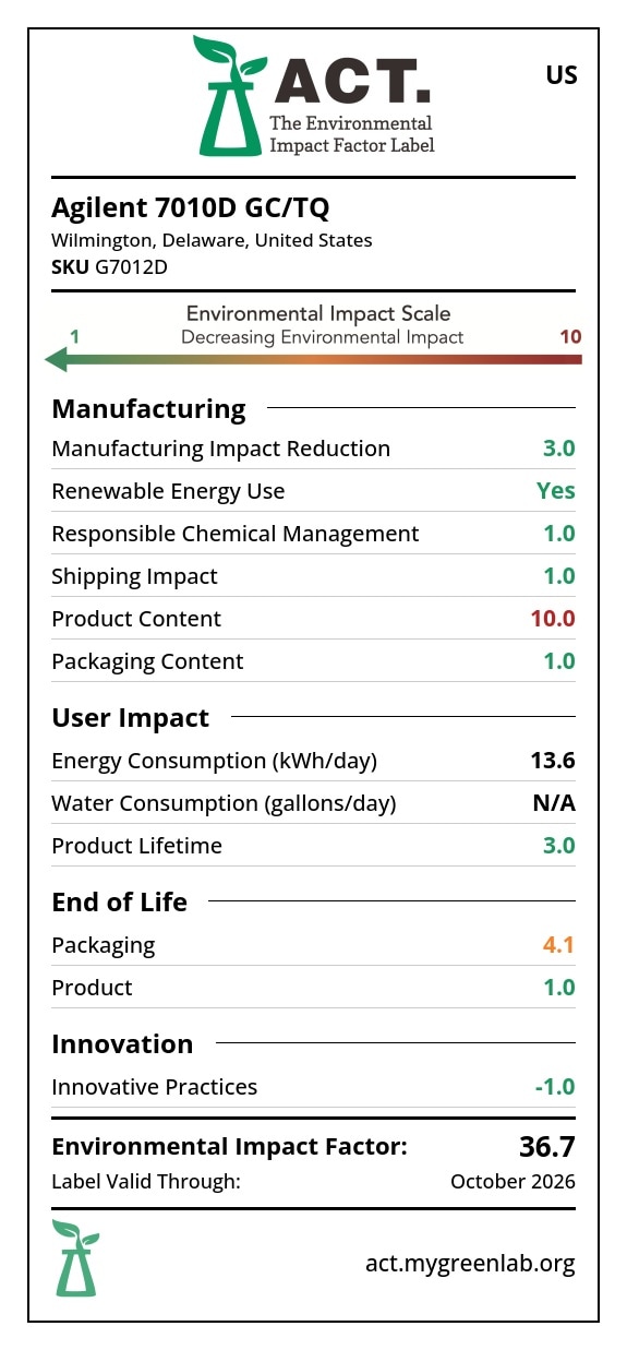 7010D Triple Quadrupole GC/MS label