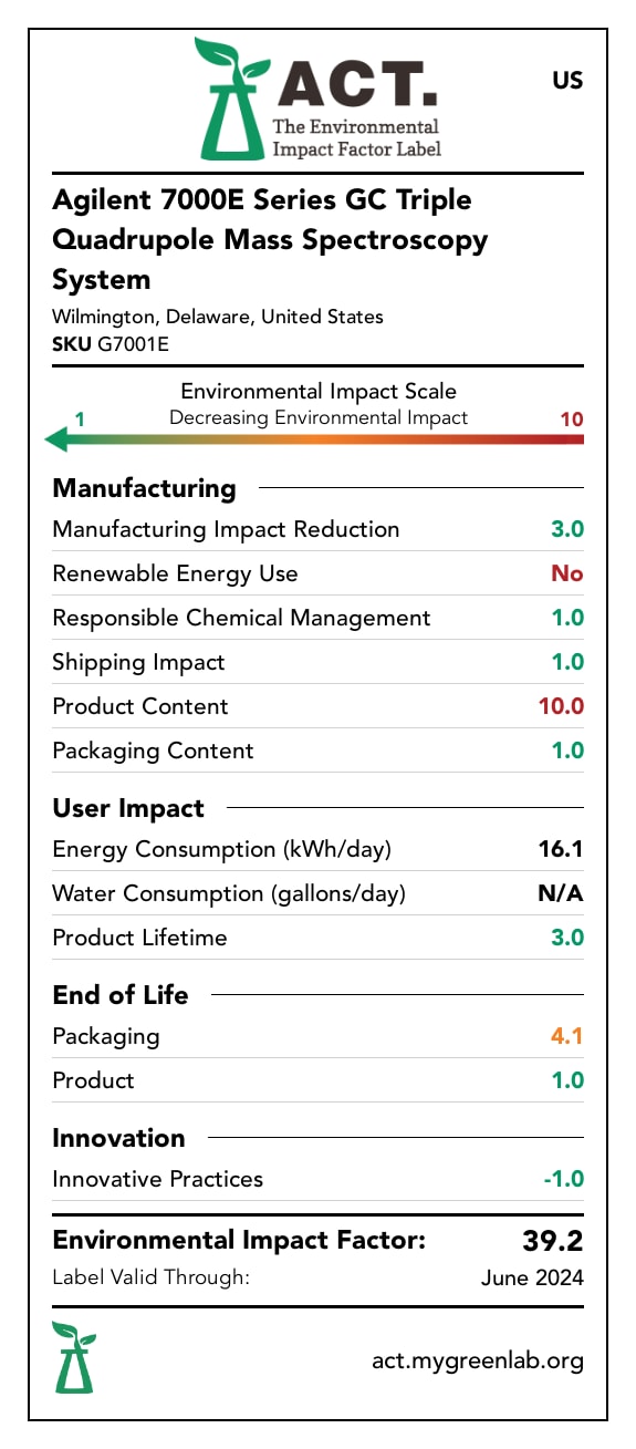 7000E Triple Quadrupole GC/MS label